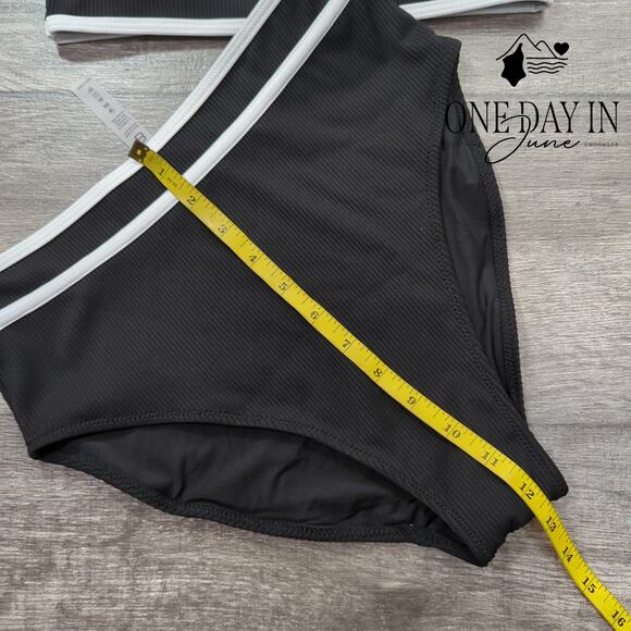 Blooming Jelly Ribbed Crop High Waist Bikini Swimsuit Size M - Picture 6 of 7